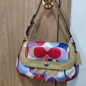 Coach Multicolor Shoulder Bag with Tan Accents